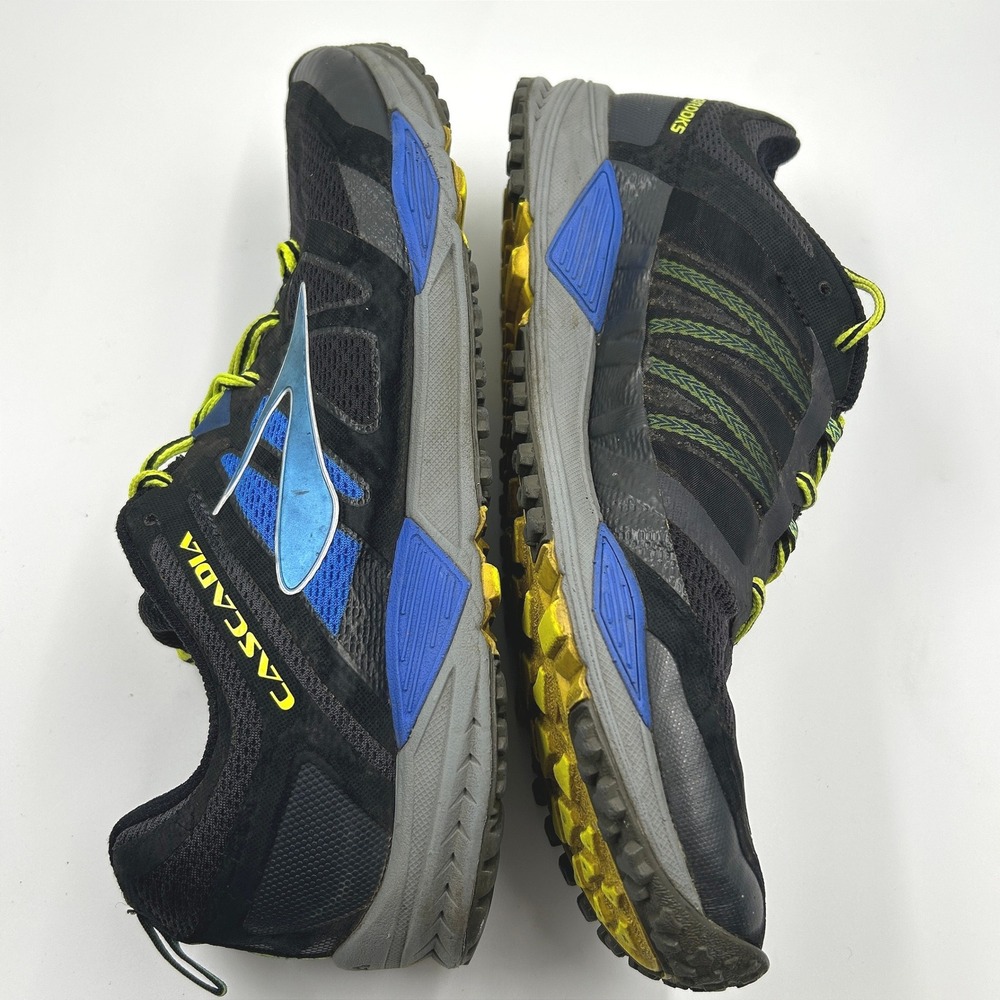 Brooks Cascadia 11 Trail Running Shoes Size 13 Black Blue Yellow Gorpcore